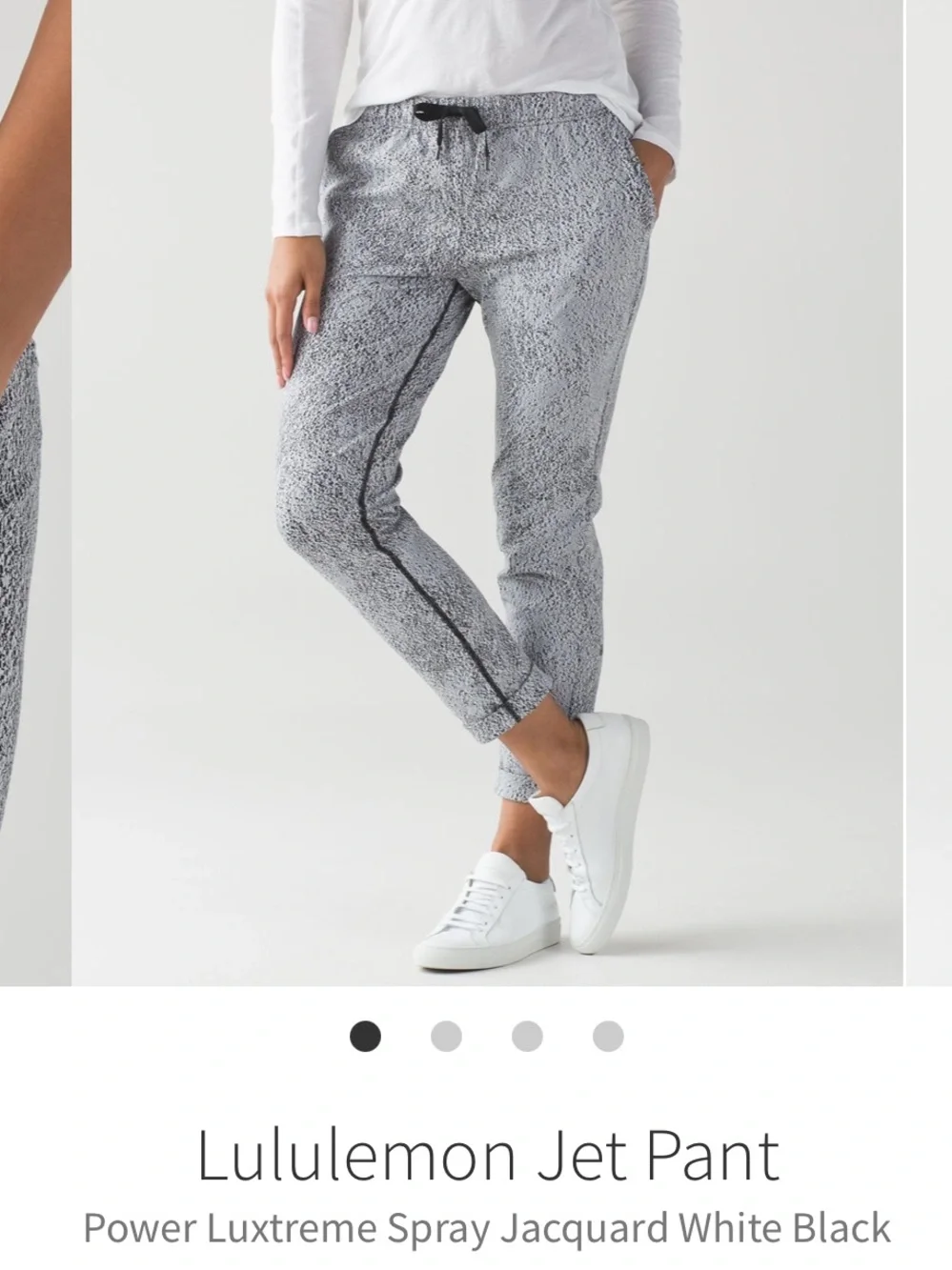 lululemon athletica Jet Pant Power Luxtreme Spray Jacquard White Black